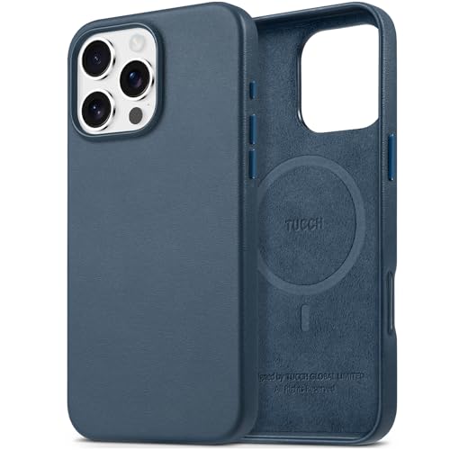 TUCCH Hülle für iPhone 16 Pro Max Stoßfest Kratzfest Handyhülle Blau