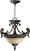 Quorum 2230-18-88 Madeleine - Two Light Dual Mount Pendant, Corsican Gold Finish with Antique Amber Glass
