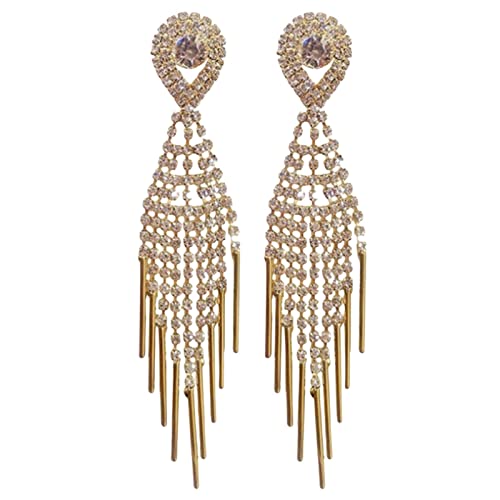 Fowybe Pendientes Largos para Mujer Colgantes, Pendientes Colgantes con Flecos y pedrería, Pendientes Colgantes araña para Mujer Fiesta graduación