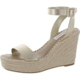 Steve Madden Women's Upstage Wedge Sandal, Gold Leather, 8