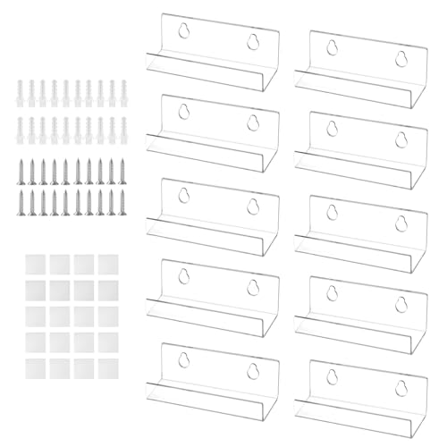 10 Pcs Vinyl Wall Mount 10cm Acrylic Shelves Clear Vinyl Record Display