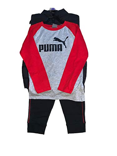 PUMA Little Boy's 3 Piece Outfit Set, Long Sleeve Shirt, Vest, and Pants