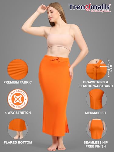 Image of TRENDMALLS Women's Polyester Spandex Saree Shapewear Petticoat for Women, Cotton Blended,Petticoat,Skirts for Women,Shape Wear Dress for Saree Shaper