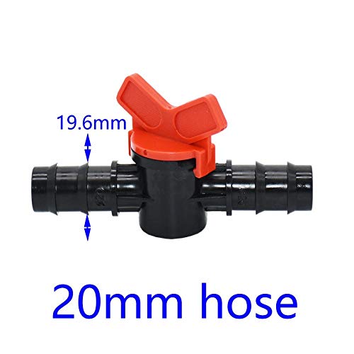 LXH-SH Easy to install 10pcs Garden Hose Tap 20mm 25mm Irrigation Water Valve 3/4 Mini Valve 2 Way Tap Waterstop Connectors Crane Barb Drip Adapter (Color : 20mm hose)