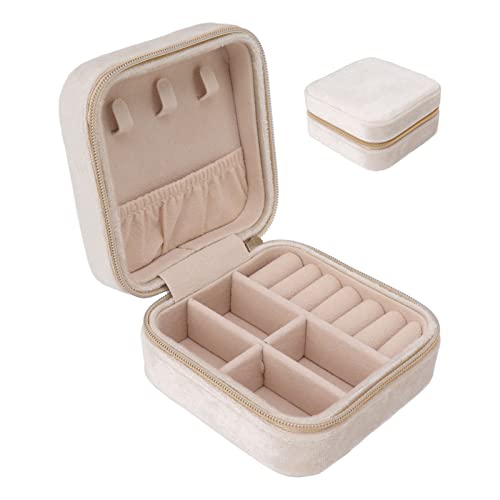 Caixa de Joias de Viagem de Veludo, 2 Camadas, Multifuncional, Portátil, Proteção Total, Caixa de Jo