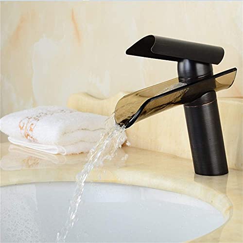 Robinet cascade salle de bain mitigeur lavabo laiton court bassin