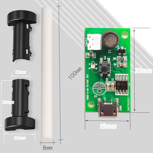 GRUUI 4 szt. 20 mm ultradźwiękowy generator mgły, rozpylacz, płyta foliowa, akcesoria, nawilżacz powietrza, gumowa uszczelka z wyłącznikiem czasowym, nawilżacz powietrza, akcesoria