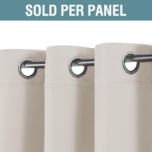 Image of H.VERSAILTEX Blackout Curtain for Living Room Thermal Insulated Window Treatment Curtain Extra Long 96 inch Length Energy Saving Grommet Top Blackout Drape, One Panel, Natural, 52 inch W x 96 inch L