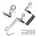 Gavigain Scuba Diving Reef, Stainless Steel Diving Current Hooks Double Reef Drift Hooks with Spiral Coil Lanyard Black