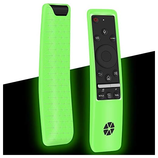 Capa protetora de silicone para controle remoto Samsung Smart TV série BN59, capa remota para Samsung Soundbar One Remote, [camada espessa], à prova de choque, capa traseira com controle remoto curvo Samsung - verde claro