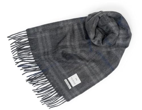 [フェアファクス] カシミヤマフラー カシミア100% オーバーペーンチェック柄 商品番号：FM91 (fm91-2 (grey)： グレー)（Amazon）