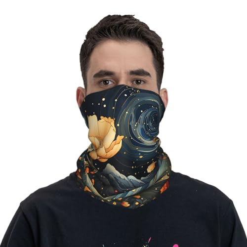 Pañuelo Balaclava Cuello Vintage con Plantas, Luna, Estrellas y Galaxia para Mujer y Hombre, para Moto, Ciclismo, Esquí y Fiesta miniatura 2