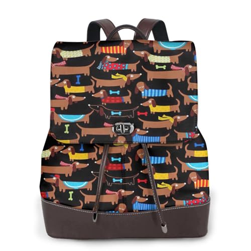 Sac à dos en cuir premium teckels pour femme chic