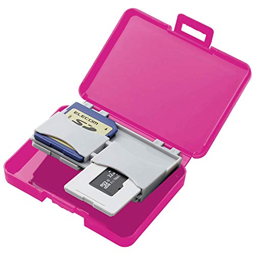 エレコム メモリカードケース プラスチック SD microSDケース バタフライピンク CMC-SDCPPPN