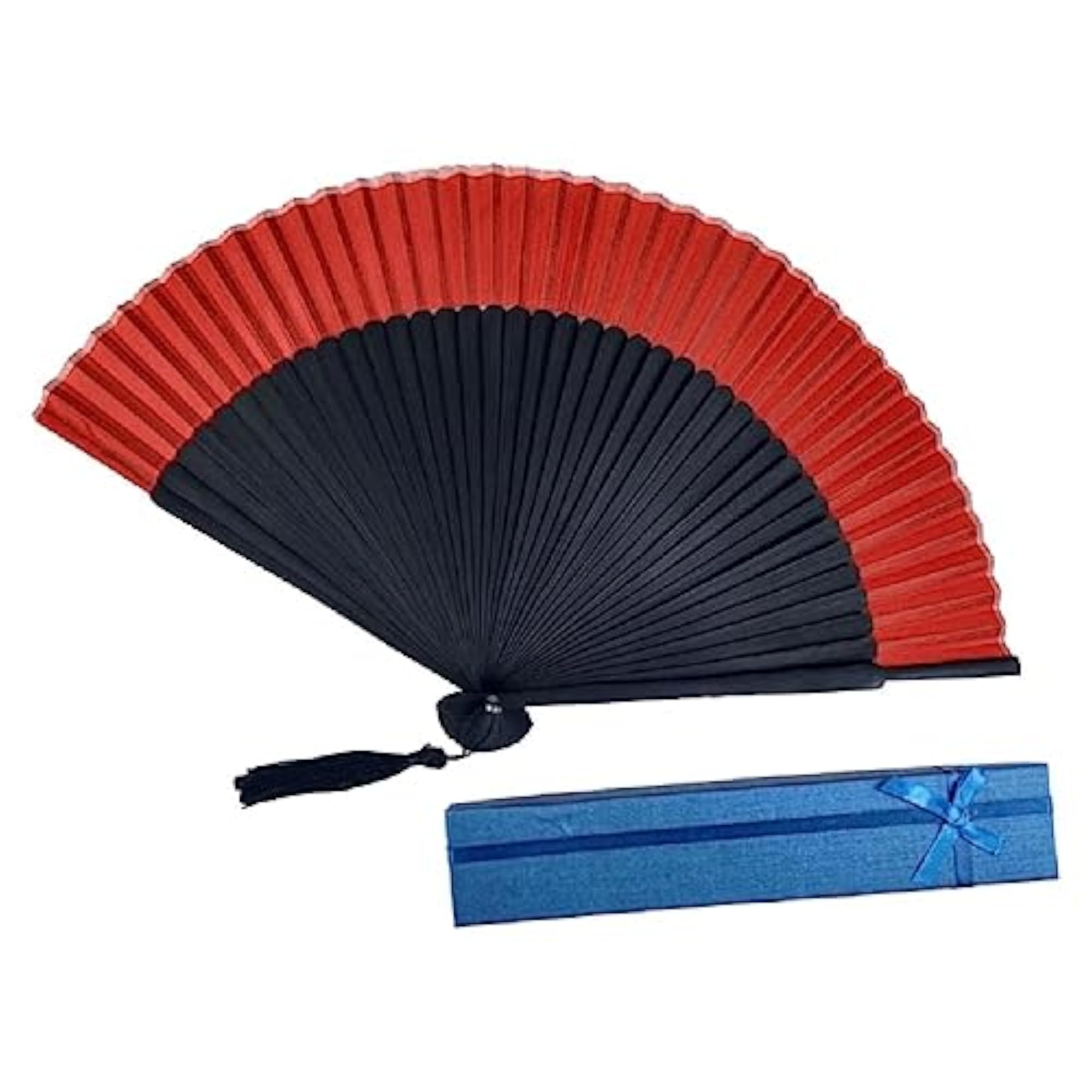 2Pack Handheld Folding Bamboo Silk Hand Fans