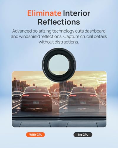 Image of 70mai Magnetic CPL Filter for 4K Omni X800 Dash Cam - Anti-Glare Polarizing Lens with Snap-On Design, Scratch-Resistant & Enhance Clarity (for X800 Only)