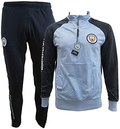 Manchester City F.C. Trainingsanzug - Jacke & Hose - Original Mit Offizieller Lizenz Tracksuit Trainingshose (XXL EXTRA EXTRA Large)