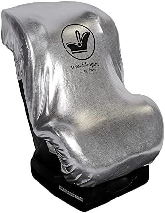 J.L. Childress Cooling Car Seat Heat Shield & Sun Shade Cover - Heat Protector & Cooler for Baby Car Seat, Reflective Summer Protection, Travel Accessories, Blocks UV Rays - Silver