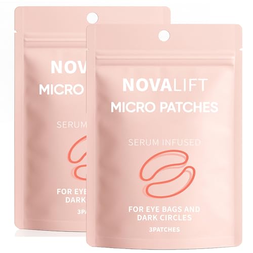 NOVALIFT Micro Eye Patches Serum-Infused Under Eye for Puffy Eyes and Dark Circles (6 Count (Pack of 2))