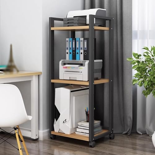 Mueble para reproductor de CD móvil con ruedas y estantes grandes para consolas