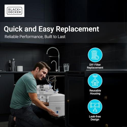 Image of BLACK+DECKER RO 75 Replacement Filter Set, 6-Stage Filtration System, Reduces PFAS, PFOS, Microplastics, 0.0001-μm RO Membrane, NSF /ANSI 58 Certified