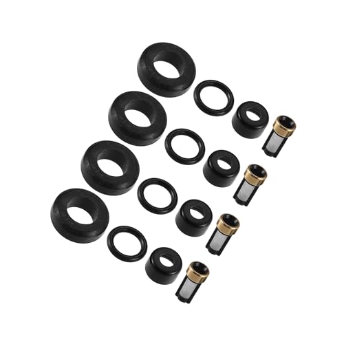 VekAuto Fuel Injector Seal O Ring - Car O-Ring Rebuild Repair Kit - for Toyota 1.8L L4 2000-2005 NBR Rubber Black - 4 Sets Auto Accessories