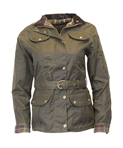 Veste cirée pour femme olive manteau imperméable mi-saison de taille 42