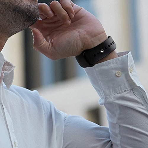 Image of 22mm Silicone Replacement Rubber Sport Watch Band Strap Compatible with for Realme Watch S / Realme Watch S Pro / Realme Watch 2 Pro (Black)