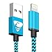 Price comparison product image iPhone Charger Cable Aione iPhone Cable 1m/3.3ft Nylon Braided Phone Chargers Fast Charging Cable Compatible with iPhone Xs Max X XR 8 8Plus 7 6 6s 6 Plus SE 5 5s 5c,iPad, iPod-Blue
