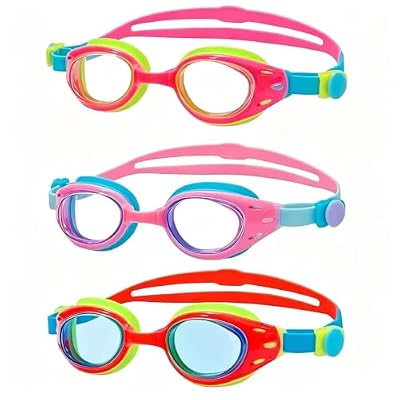 YUENREE 3 Pack Kids Swim Goggles Ages 6-12 Anti-Fo...