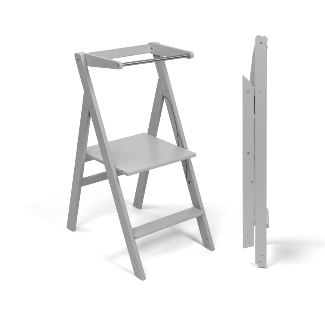 Ette Tete Torre di apprendimento pieghevole con altezza regolabile STEP'n'FOLD (grigio)