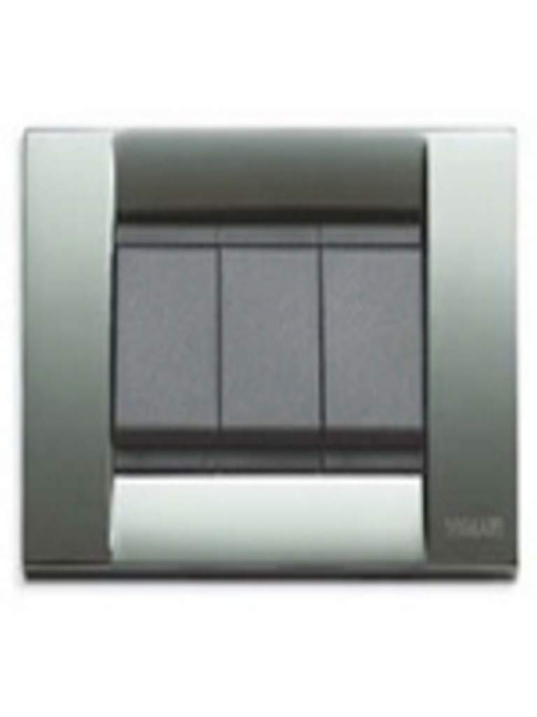Plaque Classica VIMAR Idea 3 modules Metal Chrome pour support de boîtier de dérivation