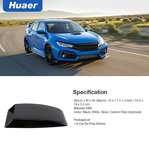 Bonnet Vent Cover,Car Hood Simulation Decorative Airoutlet,Universal Car Decorative Air Flow Intake Scoop Bonnet Vent Sticker Cover Hood (Black) #TOP1