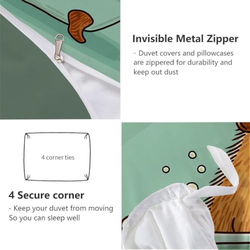 Housse de Couette Capybara 200x200 cm avec 2 Taies d'Oreiller