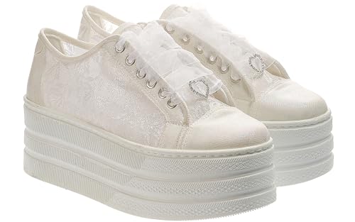 Handmade Ivory Lace Bridal Shoes, 7cm Platform Heel, Customizable, Comfortable & Elegant Bridal Shoes