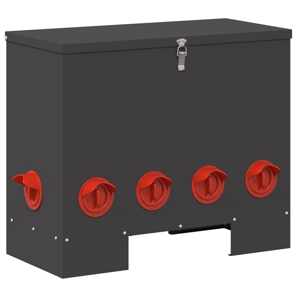 vidaXL Comedero para Pollos 2 pcs Negro 60,5 x 29 x 51 cm, Comedero Moderno para Pollos, Resistente y Amplio, Ideal para Mascotas, jardín y Ganado en el Exterior