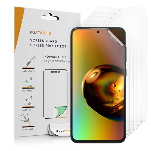 kwmobile Screen Protectors Compatible with Samsung Galaxy A37 5G Screen Protector - 6x Ultra-Clear Transparent Phone Films