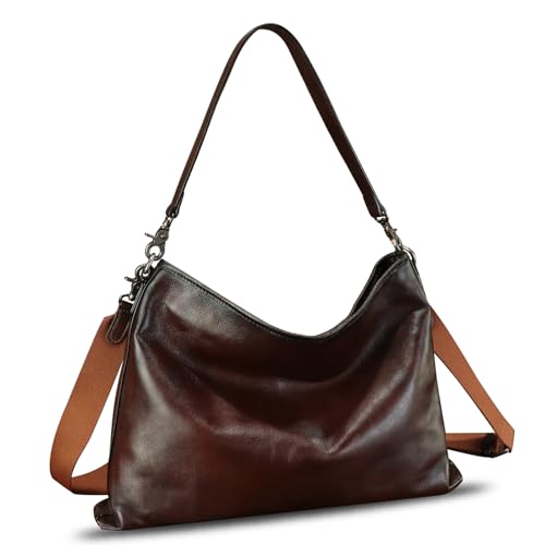 Image of Genuine Leather Hobo Bag for Women Tote Bag Vintage Handmade Shoulder Bag Crossbody Satchel Purses Pouch