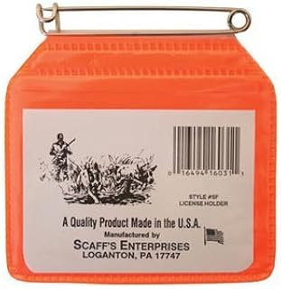 Scaffs Enterprises 5F Plastic Hunting License Holder Fluorescent Orange