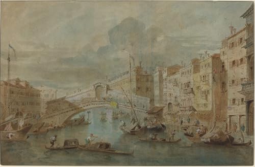 Peinture vue du pont du Rialto Francesco Guardi toile artistique haute fidélité