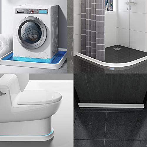 Genericbrands 59 Inch Collapsible Shower Water Dam Threshold, Bathroom Water Stopper Barrier Keeps Water Inside Dry And Wet Separation For Sink Or Shower #TOP4