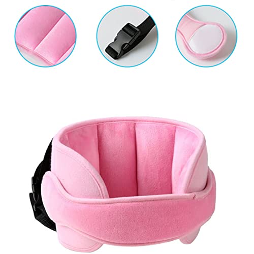 Image of Car Seat Head Support Band, Safety Car Seat Neck Relief, Adjustable Child Car Seat, Infants and Baby Head Support(Pink)