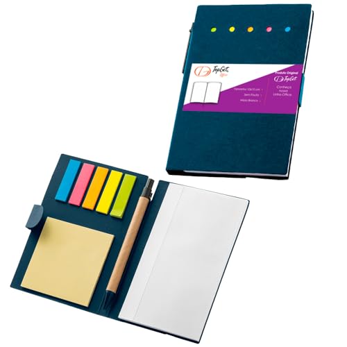 Caderneta 10x15cm 50 Folhas Sem Pauta e Blocos Adesivos Toronto TopGet (Azul)