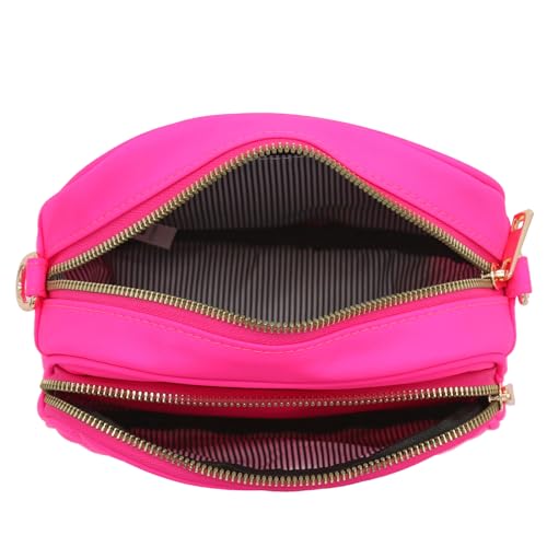 Image of FashionPuzzle Quilted Nylon Crossbody Bag with Wide Strap