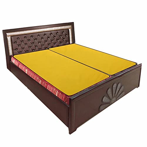 Image of The Furnishing Tree Mattress Protector /Waterproof Bedsheet Size WxL 36x72 inches Set of Two for Double Bed Polyester Yellow
