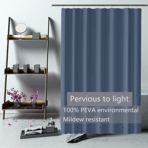 Navy Blue Shower Curtain Liner 72 X 72, Non-Toxic Odor Free Plastic Waterproof 4G Lightweight Shower Liner For Bathroom, With Grommets Holes And 3 Heavy Duty Magnetic Weights And 12 Hooks (Navy Blue) #TOP1