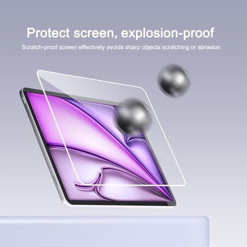 Image of Ailun iPad Pro 13 inch 2024 7th Generation, iPad Air 6th Generation [13 inch, 2024 6th Generation] Tempered Glass [Face ID & Apple Pencil Compatible] Case Friendly [2 Pack]