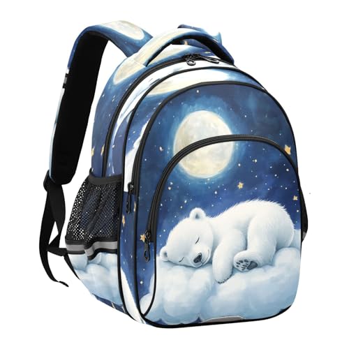 Emelivor Polar Bear Kids Backpack School Cute Bookbag Toddler Backpacks Daypacks Bag for Girls,M2