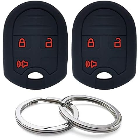 GFDesign 2Pcs Silicone 3 Buttons Key Fob Cover Remote Case Keyless Protector Compatible with Ford Focus Edge Escape F-150 F-250 F-350 Explorer Flex Fusion CWTWB1U793 5912560 164-R8070 Cover