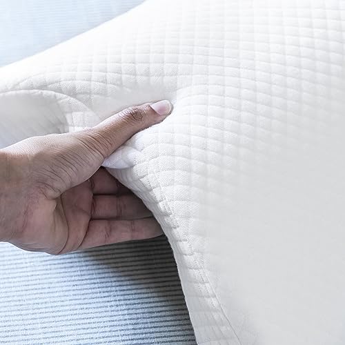 InnovaGoods - Viskoelastisches Nackenkissen für Paare, Ergonomisches Design für Entspannung zu Zweit, Memory-Schaum für Druckentlastung, Abnehmbarer Bezug, Weiß, 36 x 12,5 x 30,5 cm, Memory-Schaum